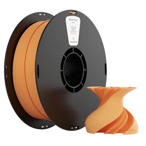 kexcelled Matte PLA Filament 1,75 mm +/- 0,03 mm, Glanzfreie Farbe, Matt Textur, 3D Drucker Filament, 1 kg Spule (2,2 lbs), Passend für die Meisten FDM Drucker, Ordentliche Wicklung, Blass Orange von kexcelled