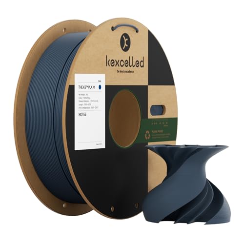 kexcelled Matte PLA Filament 1,75 mm +/- 0,03 mm, Glanzfreie Farbe, Matt Textur, 3D Drucker Filament, 1 kg Spule (2,2 lbs), Passend für die Meisten FDM Drucker, Ordentliche Wicklung, Marine Blau von kexcelled