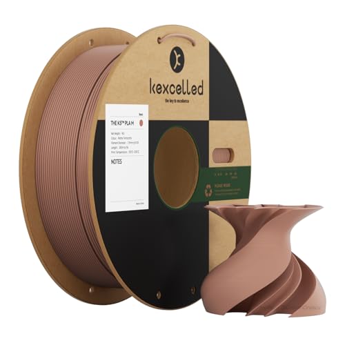 kexcelled Matte PLA Filament 1,75 mm +/- 0,03 mm, Glanzfreie Farbe, Matt Textur, 3D Drucker Filament, 1 kg Spule (2,2 lbs), Passend für die Meisten FDM Drucker, Ordentliche Wicklung, Terrakotta von kexcelled