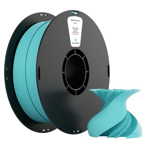 kexcelled Matte PLA Filament 1,75mm +/- 0,03 mm, 3D Drucker Filament, Matt Effekt, Glanzfreie Farbe, 1 kg Spule (2,2 lbs), Passend für die Meisten FDM-Drucker, Ordentliche Wicklung, Türkis von kexcelled