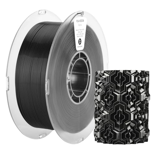 kexcelled PLA Silk Seide Filament 1,75 mm, Shiny Gloss 3D Drucker Filament, Maßgenauigkeit +/- 0,03 mm, 1 kg Spule (2,2 lbs), Seidige Oberfläche, Ordentliche Wicklung, Hellschwarz von kexcelled