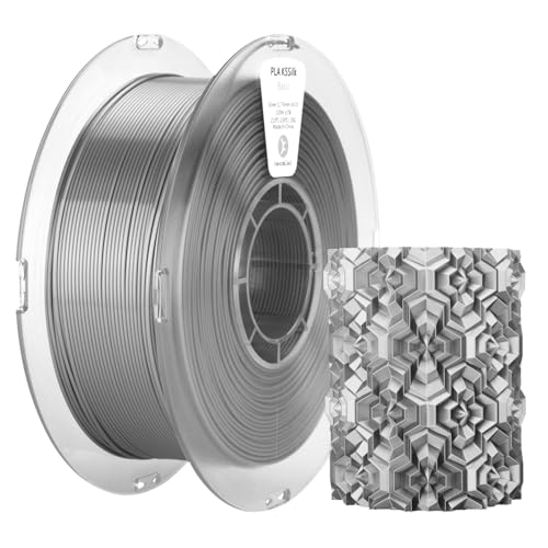 kexcelled PLA Silk Seide Filament 1,75 mm, Shiny Gloss 3D Drucker Filament, Maßgenauigkeit +/- 0,03 mm, 1 kg Spule (2,2 lbs), Seidige Oberfläche, Ordentliche Wicklung, Silber von kexcelled