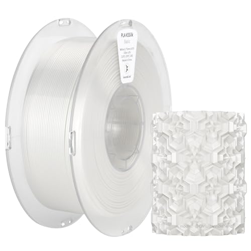 kexcelled PLA Silk Seide Filament 1,75 mm, Shiny Gloss 3D Drucker Filament, Maßgenauigkeit +/- 0,03 mm, 1 kg Spule (2,2 lbs), Seidige Oberfläche, Ordentliche Wicklung, Weiß von kexcelled