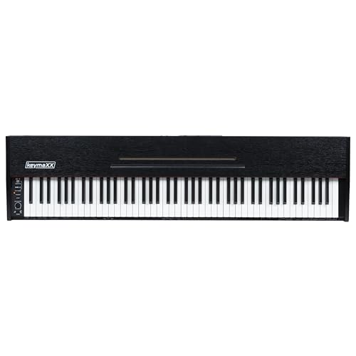 keymaXX Digital Piano 88 Tasten, Hammermechanik, anschlagdynamisch, gewichtet, Anfänger E-Piano schwarz mit Pedalen, Notenhalter und 128 Stimmen, SP-1 von keymaXX