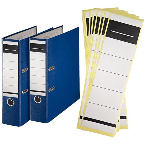 keyxer 100 Stück Ordnerrücken Selbstklebend & Rückenschilder – 19x6 cm Weiße Aufkleber für 8 cm Breite | Universell für Büro, Bibliothek,Ordner Rückenschilder Selbstklebend,Einfach Beschriftbar von keyxer