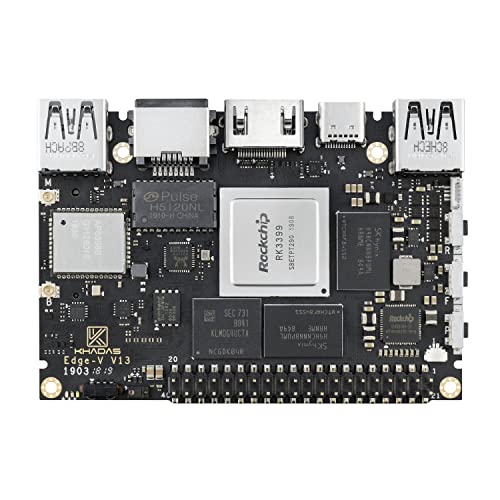 Khadas Edge V Max Rockchip RK3399 Single Board Computer, Einzelbrettcomputer Mali-T860MP4 GPU, 8bit STM8S003 mit programmierbarem EEPROM (4+128 GB) von khadas