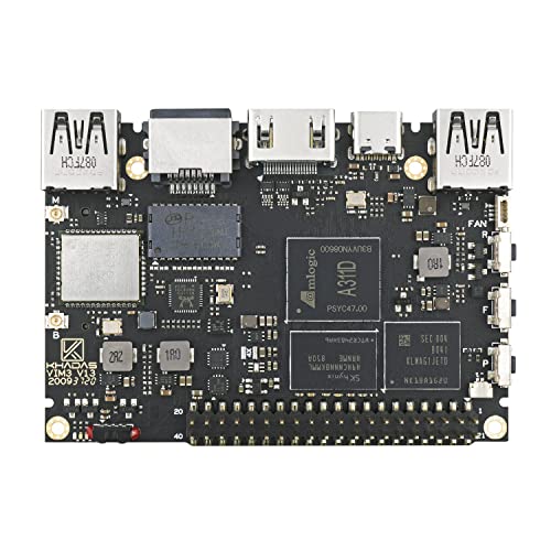 khadas Einzelplatine-Computer, VIM3 Basic Amlogic A311D, schnellere CPU, Neuralverarbeitungseinheit für A.I.Switchable PCIe und USB 3.0, Dual Independent Displays, Dual Kameras (2 + 16 GB) von khadas