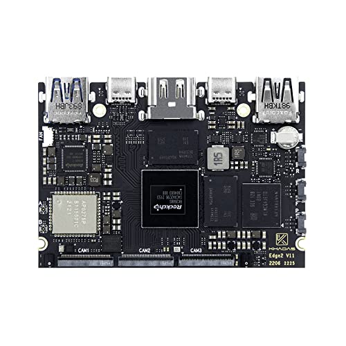 khadas Mini ARM PC, Edge2 Pro Maker Kit RK3588s Single Board Computer mit 8-Core-64-Bit-CPU, 6 Tops AI NPU, Wi-Fi 6, Bluetooth 5, 8K HD-Display & Decoder, 4K UI & 4 Independent Displays von khadas