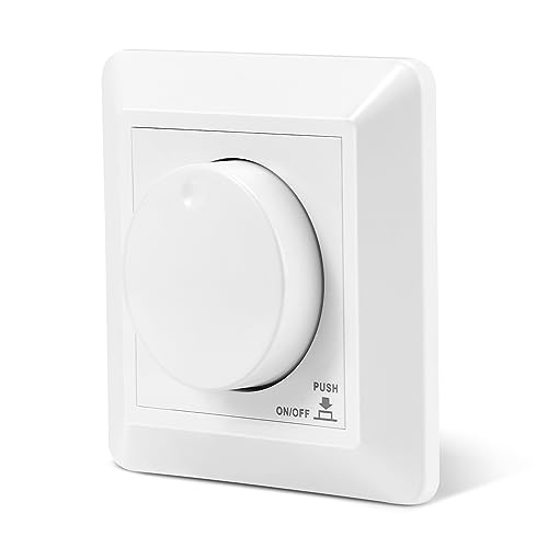 LED Dimmer, 5-300W LED Dimmer Schalter, Unterputz Dimmschalter für Monochrome LED-Lampen, Glühlampen und Halogenlampen, 220-240V von kieyeeno