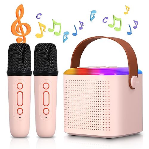 Mikrofon Karaoke Spielzeug, Bluetooth Karaoke Maschine mit 2 Kabellose Mikrofone für Kinder Erwachsene, Tragbares Wiederaufladbares Mikrofon mit Lautsprecher-Stimmwechseleffekt und LED Licht Mikrofon Karaoke Spielzeug, Bluetooth Karaoke Maschine mit 2 Kabellose Mikrofone für Kinder Erwachsene, Tragbares Wiederaufladbares Mikrofon mit Lautsprecher-Stimmwechseleffekt und LED Licht von kieyeeno