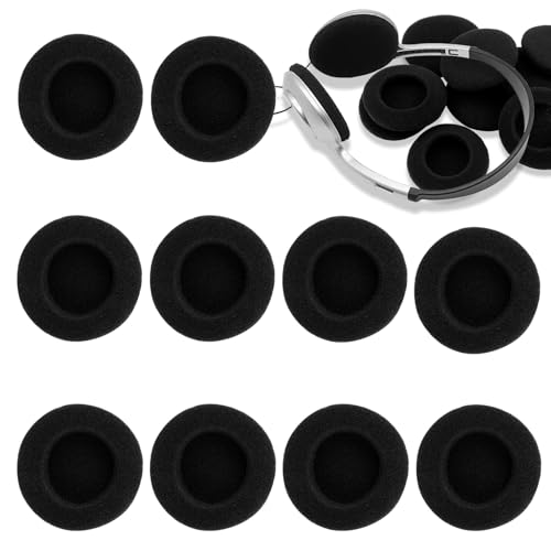 Ersatz Ohrpolster für Ohrhörer, 10 Stück 50mm Schwarz Ohrpolster Ersatz für Kopfhörer Schaumstoff Polster Ohrkissen Ersatz Earpads Audio Kopfhorer für Sennheiser Sony Philips Panasonic MP4 Headsets von kiki fancy