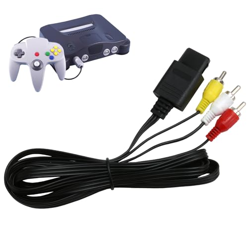 N64 AV Cable 1.8 M/ 6Ft, N64 Cable Composite TV AV Display Cable Replacement Wire Cords for N64 Cables Super Console Standard Composite Cable Fit for Game Cube, N64, GC and SNES 1 Pcs N64 AV Cable 1.8 M/ 6Ft, N64 Cable Composite TV AV Display Cable Replacement Wire Cords for N64 Cables Super Console Standard Composite Cable Fit for Game Cube, N64, GC and SNES 1 Pcs von kiki fancy
