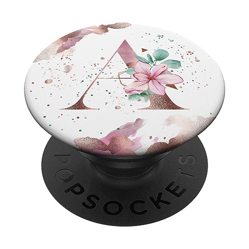 Blush Pink Buchstabe A Initiale Blume Monogramm PopSockets Klebender PopGrip Blush Pink Buchstabe A Initiale Blume Monogramm PopSockets Klebender PopGrip von kimiqueMonogram