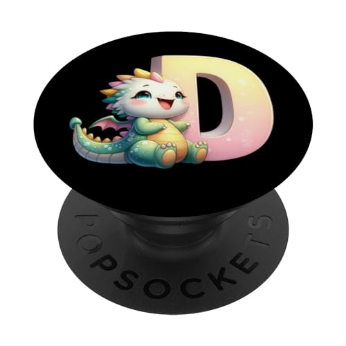 Buchstabe D Initiale Alphabet Monogramm Baby Drache PopSockets mit austauschbarem PopGrip von kimiqueMonogram