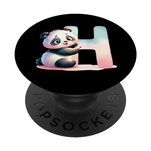 Buchstabe H Initiale Alphabet Monogramm Baby Panda PopSockets mit austauschbarem PopGrip Buchstabe H Initiale Alphabet Monogramm Baby Panda PopSockets mit austauschbarem PopGrip von kimiqueMonogram