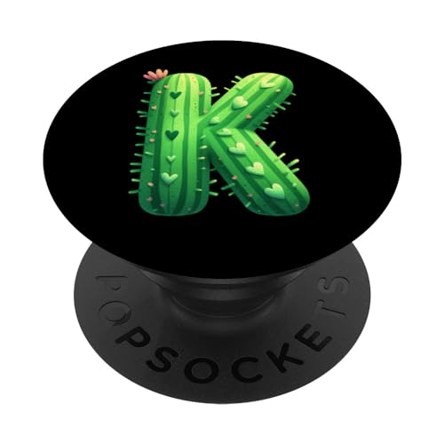 Buchstabe K Initiale Alphabet Monogramm Kaktus PopSockets mit austauschbarem PopGrip von kimiqueMonogram