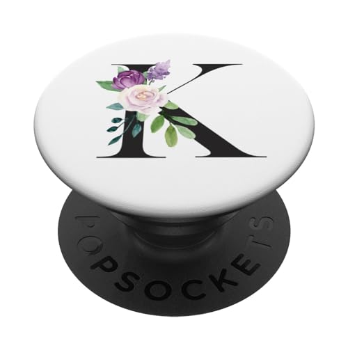Buchstabe K Initiale Alphabet Monogramm Lila Rose Blumen PopSockets mit austauschbarem PopGrip Buchstabe K Initiale Alphabet Monogramm Lila Rose Blumen PopSockets mit austauschbarem PopGrip von kimiqueMonogram