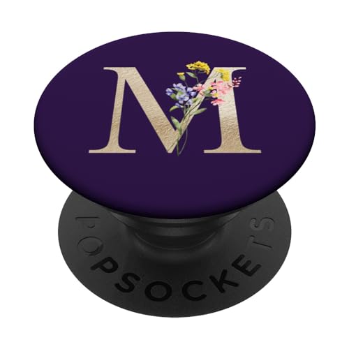 Buchstabe M Initiale Alphabet Monogramm Frühlingsblumen Lila PopSockets mit austauschbarem PopGrip Buchstabe M Initiale Alphabet Monogramm Frühlingsblumen Lila PopSockets mit austauschbarem PopGrip von kimiqueMonogram