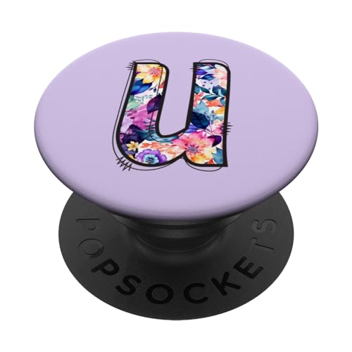 Buchstabe U Initiale Alphabet Monogramm Lila Floral PopSockets mit austauschbarem PopGrip Buchstabe U Initiale Alphabet Monogramm Lila Floral PopSockets mit austauschbarem PopGrip von kimiqueMonogram