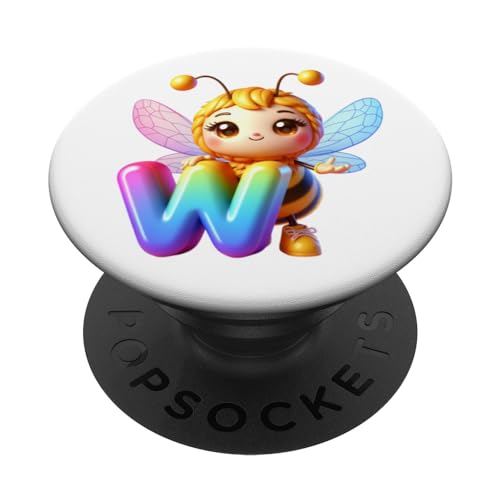 Buchstabe W Initiale Alphabet Monogramm Cute Butterfly Fairy PopSockets mit austauschbarem PopGrip von kimiqueMonogram