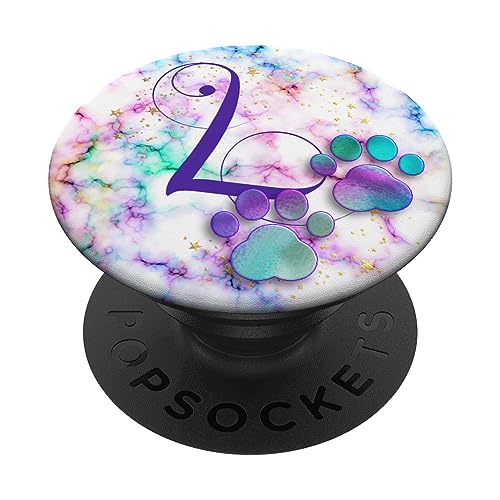 Lila Monogramm Buchstabe L Initiale Regenbogen Katze Hund Pfote PopSockets mit austauschbarem PopGrip Lila Monogramm Buchstabe L Initiale Regenbogen Katze Hund Pfote PopSockets mit austauschbarem PopGrip von kimiqueMonogram