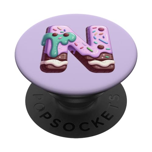 Monogramm Buchstabe N, Violett – Candy PopSockets mit austauschbarem PopGrip von kimiqueMonogram