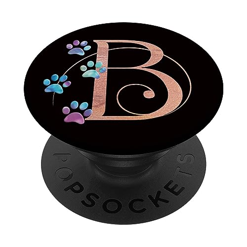 Rosa Monogramm Buchstabe B Initiale Katze Hund Regenbogen Pfote PopSockets Klebender PopGrip Rosa Monogramm Buchstabe B Initiale Katze Hund Regenbogen Pfote PopSockets Klebender PopGrip von kimiqueMonogram