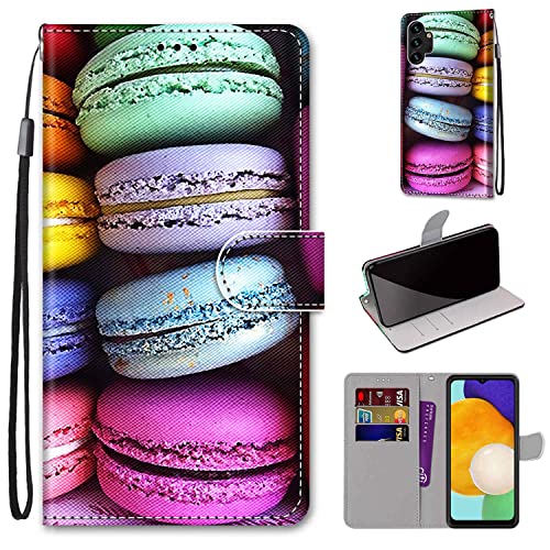 KimsCase für Samsung Galaxy A13 4G Hülle Leder Silikon Case Magnetisch Kawaii Kickstand Schutzhülle Hüllen Brieftasche Handyhülle Flip Motiv Tier Muster Design Cover von kimscase