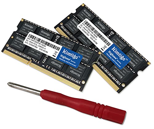 Kimtigo DDR3 8GBx2 Laptop RAM 1600MHz PC4-21300 Unbuffered SODIMM Notebook Computer Speicher 260pin (DDR3 16 GB (2 x 8 GB)) von kimtigo