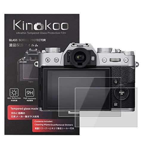 X-T20 Displayschutzfolie, kinokoo 0,25 mm 9H Härte gehärtetes Glas Film kompatibel für Fuji X-T30/X-T20/X-T10/X-E3/X-A2/X30/XF10 Digitalkamera Blasenfrei/Kratzfest(2er Pack) von kinokoo