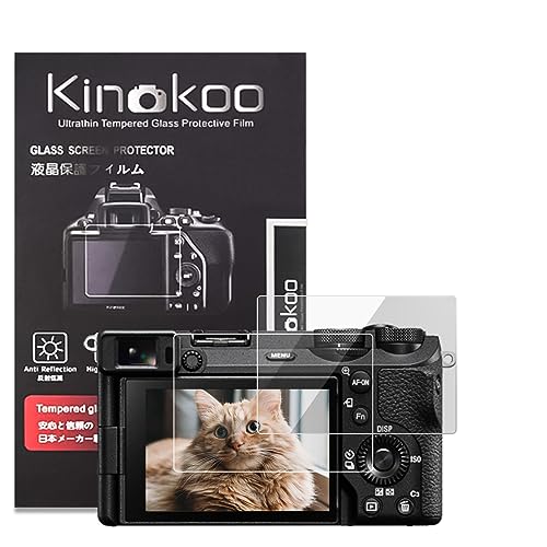 kinokoo Displayschutzfolie für Sony A6700 Digitalkamera, 0,25 mm, Härtegrad 9H, gehärtetes Glas, blasenfrei, kratzfest, 2 Stück von kinokoo