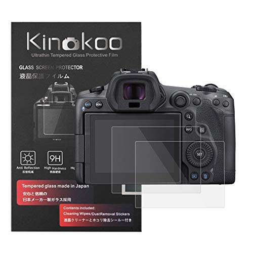 kinokoo EOS R5 / EOS R5C Displayschutzfolie, 9H Härte 0,25 mm Hartglasfolie für Canon EOS R5 / EOS R5C Digitalkamera Blasenfrei/Kratzfest (2 Stück) von kinokoo