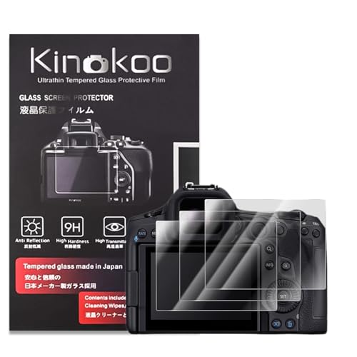 kinokoo EOS R5/R5 II Displayschutzfolie, 9H Härte 0,25 mm Hartglasfolie für Canon EOS R5/EOS R5 Mark II/EOS R1/EOS R5C/ EOS R3 Digitalkamera Blasenfrei/Kratzfest (3 Stück) von kinokoo