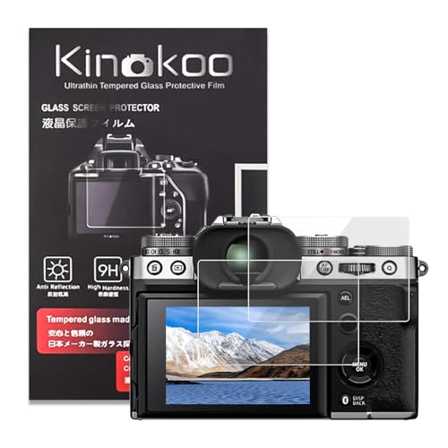 kinokoo Fuji XT5 Displayschutzfolie, Displayschutzfolie Schutzfolie für Fujifilm XT5 Fuji X-T5 Digitalkamera, 0,25 mm Fuji XT5/X-T5 Hartglasfolie - blasenfrei/kratzfest (2 Stück) von kinokoo