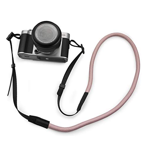 kinokoo Kameragurt Strapazierfähiger Schultergurt ohne Spiegel und DSLR-Kamera,Vintage Neck Strap Nylon Regenbogen Gurt (Rosa) von kinokoo