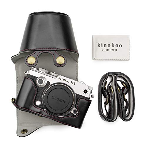 kinokoo Kameratasche für Olympus PEN F mit 14-42 mm Objektiv, mit Schultergurt und Aufbewahrungstasche (schwarz) von kinokoo