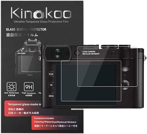kinokoo Leica Q2 Q3 Displayschutzfolie - 0,25 mm Gehärtetes Glas Film für Leica Q2 Digitalkamera, Blasenfrei/Kratzfest (2 Stück) von kinokoo