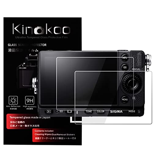 kinokoo MUZIRI Displayschutzfolie kompatibel mit Sigma FP/FPL Digitalkamera – 0,25 mm 9H Härte gehärtetes Glas Film kristallklar blasenfrei / kratzfest (2 Stück) von kinokoo