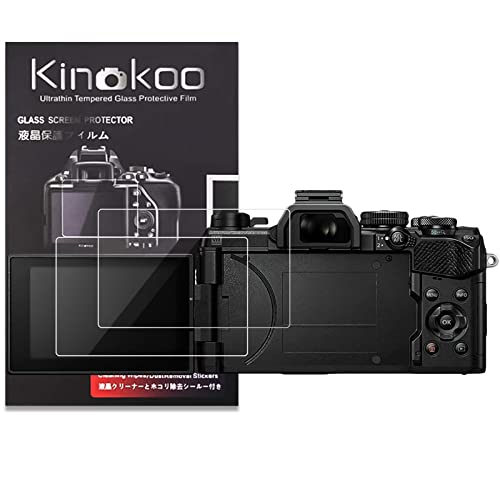 kinokoo Olympus OM5 Displayschutzfolie aus gehärtetem Glas, 0,25 mm, Härtegrad 9H, für Olympus OM-5 / OM5 Digitalkamera, blasenfrei/kratzfest, 2 Stück von kinokoo