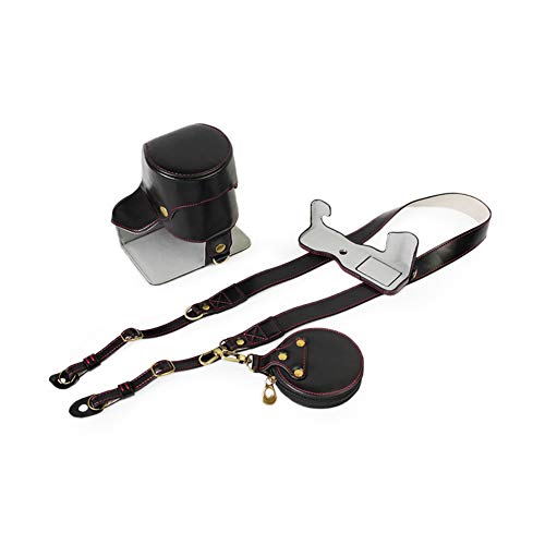 kinokoo PU Leder Tasche für Fuji X-T2 X-T3 und 18-55mm & 16-50mm Objektiv, Schutztasche Kameratasche mit Schultergurt (kurz,schwarz) von kinokoo