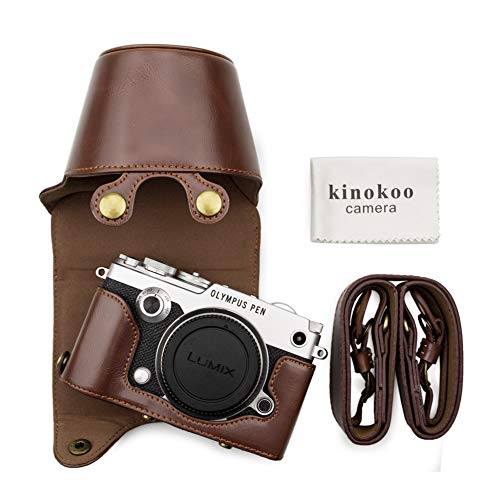 kinokoo Schutzhülle für Olympus PEN F mit 14-42 mm Objektiv-Kameratasche mit Schultergurt und Aufbewahrungstasche (Kaffee) von kinokoo