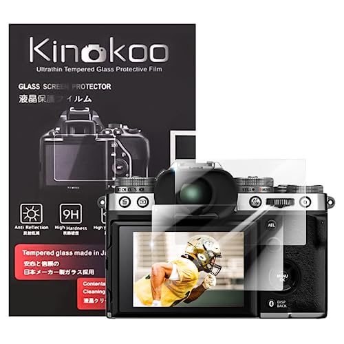 kinokoo Ultradünne 0,15 mm XT5 Displayschutzfolie für Fujifilm X-T5 Fuji XT5 Digitalkamera – Hochtransparente 9H-Härtefolie aus gehärtetem Glas – blasenfrei/kratzfest (2 Stück) von kinokoo