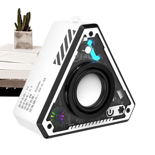 kinrguiyuez tragbarer Lautsprecher, kabellose Desktop-Lautsprecher für PC, externer Desktop-Subwoofer, Bass-Audio-Verstärker, wiederaufladbar für , Camping, Party von kinrguiyuez