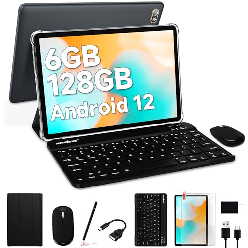 Tablet PC 10,1 Zoll-Kintone Tablet PC 2 in 1 MTK 8183 CPU,Android 12 Tablet mit 6GB Ram 128GB Rom,Tablet Computer 2 in 1 mit Tastatur Maus Stift Table von kinstone