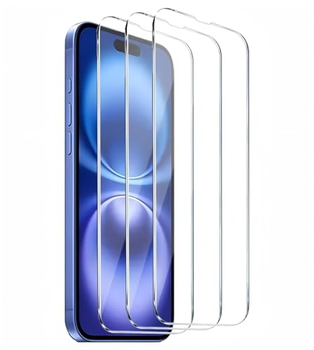 3 Stück Panzer Schutz Gehärtetem Glas für iPhone 16, iPhone 15, iPhone 15 Pro Full Screen Schutzfolie Displayschutz Folie Anti Kratzen 9H Härte Displayschutzfolie 6,1 Zoll Ultra Klar Ultrabeständig von kiorziesk