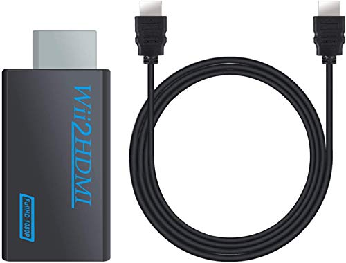 Wii Zu HDMI Adapter Wii to Hdmi Konverter 1080p Wii 2 Hdmi Konverter Mit 3,5mm Buchse Nintendo Wii U Spiele Audioausgang Tv Monitor Beamer Fernseher Mario Sports Games Dance Motion Controller Konsole von kiorziesk