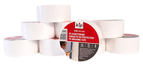Kip 9 Rollen Tape 219-56 Schutzband – Professionelles Abklebeband aus PE für Kunststoffuntergründe – Malerband für saubere Kanten beim Streichen & Lackieren – 50mm x 33m von kip