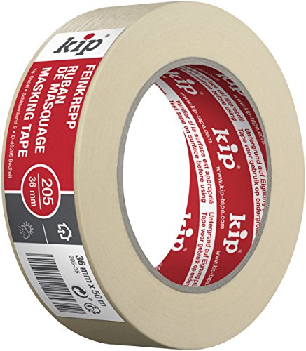 Kip Maler-Kreppband, 5 Tage, Breite 36 mm x 50 m, rückstandsfrei entfernbar, zum Malen und Dekorieren, 5 cm, für den professionelle Dekorateure und Heimwerker, für Wände, Innenbereich, zum Sprühen von kip