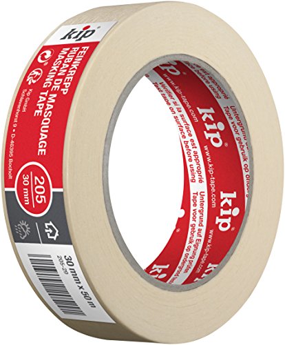 Kip Tape 205-29 Feinkrepp – Professionelles Malerkrepp – Imprägniertes Abdeckband zum Streichen & Lackieren – 30mm x 50m von kip