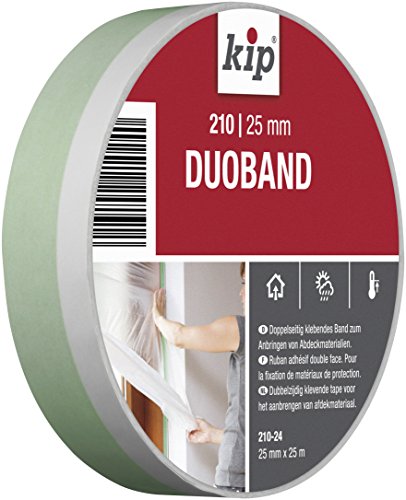 Kip Tape 210-24 Duoband – Doppelseitiges Klebeband aus PVC zum Anbringen von Abdeckfolie – Selbstklebendes Schutzband zum Streichen & Lackieren – 25mm x 25m Kip Tape 210-24 Duoband – Doppelseitiges Klebeband aus PVC zum Anbringen von Abdeckfolie – Selbstklebendes Schutzband zum Streichen & Lackieren – 25mm x 25m von kip